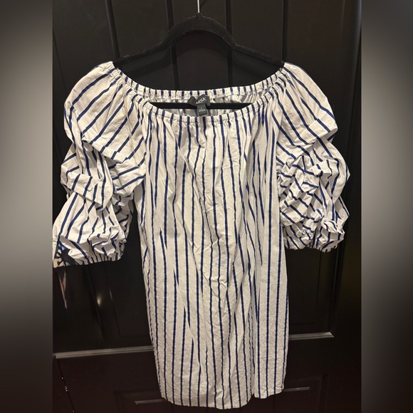 MSK Tops - MSK Blue and White Striped Dress